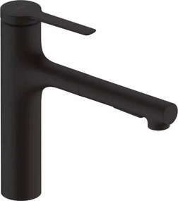 Baterie bucatarie cu dus extractibil negru mat Hansgrohe Zesis M33 160 sBox lite cu 2 jeturi