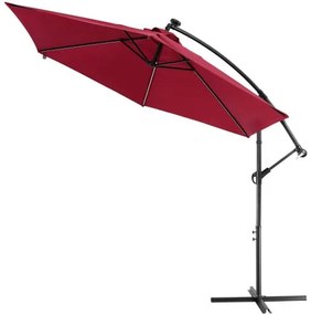 Deuba Umbrelă de soare LED Mali Ø330 cm - roșu