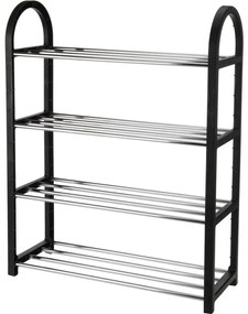 Suport pentru pantofi, încălțăminte, raft cu 4 niveluri, gri