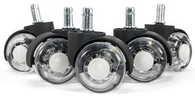 Role duble transparente din silicon pentru scaun de birou