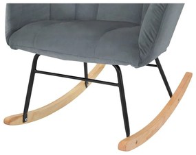 Fotoliu gri balansoar cu tapițerie din catifea Elza – Støraa
