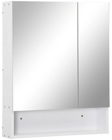 Dulap cu oglinda dreptunghiulara din MDF si Sticla, 60x15x75cm, Alb Kleankin | Aosom RO