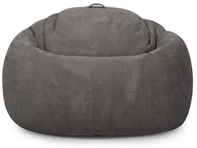 Fotoliu bean bag crem cu tapițerie din catifea reiată Roll 190 – SLOWDOWN