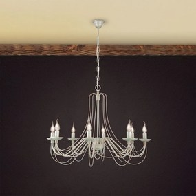 Candelabru design rustic cu 8 brate Vela, ivory