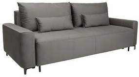 Canapea extensibilă Boston 385 Cutie de pat, Gri, 93x235x108cm, 83 kg, Picioare: Metalic