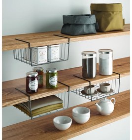 Coș de agățat pentru raft bucătărie Metaltex, lungime 30 cm, negru