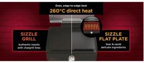 Gratar electric Ninja GR101EU, 1450W, 28x37 cm, Incalzire rapida, 60-260°C, 2 placi, Negru