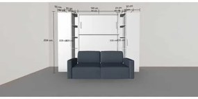Set pat rabatabil dublu cu canapea 2 locuri si 2 dulapuri Royal Single Wardrobe (50 cm) - Royal SMALL Wardrobe&amp;SOFA SET (150X200)