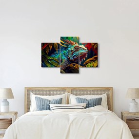 Tablou - Iguana colorată (90x60 cm)