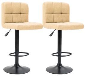Scaune de bar tapitate 2 buc, bej