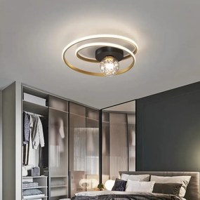 Lustra LED Cu Telecomanda, Elit's EsnL7677-450BK+GD, 90w-6w