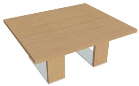 Măsuță de cafea Verno+ S 120 x 100 cm, stejar deschis / negru