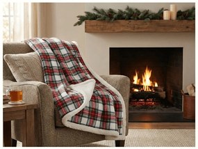 Patura din microplus, imitatie de miel BUFFALO TARTAN colorata Dimensiune: 150 x 200 cm