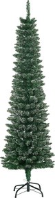 HOMCOM Brad de Crăciun Slim Nins cu 443 de Ramuri, Bază Detașabilă și Pliabilă, Ø48x165 cm, Verde | Aosom Romania