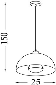 Lustra suspendata stil industrial Mars verde/ crem