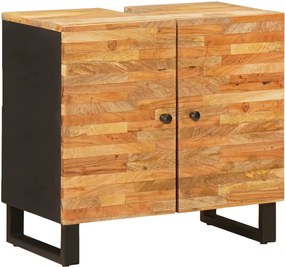 vidaXL Dulap pentru Chiuveta de Baie cu ușă natural 62 x 33 x 58 cm