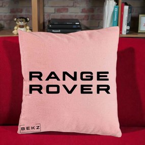 Perna Personalizata cu emblema Range Rover, 40x40 cm, Roz, Husa Detasabila, Perna Inclusa, BEKZ®