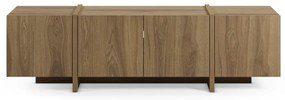 Comodă TV în culoare naturală cu aspect de lemn de stejar 180x55x35 cm Volia – Marckeric