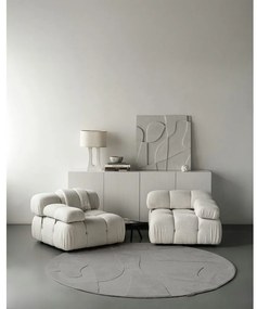 Covor gri rotund din lână ø 133 cm Morphic Botanica – Agnella