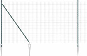 vidaXL Gard cu Stâlp Verde 1,5 x 10 m Oțel și PVC