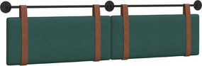 vidaXL Cap de pat suspendat Verde închis 210 x 55 x 5 cm PU antic