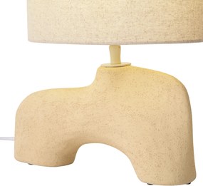 Lampă de masă Wabi Sabi bej cu abajur din in 35cm - Florence