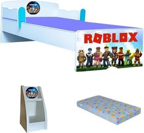 Pat copii Roblox cu saltea si etajera cadou