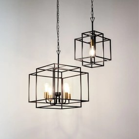 Lustra metalica moderna Crate 4lt Black 4634BK SRT