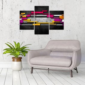 Tablou - Abstrac colorat, fundal negru (90x60 cm)