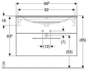 Set mobilier cu lavoar, Geberit, Selnova Square, nuc american hickory, 100 cm