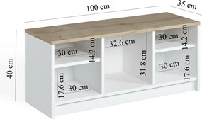 Dulap pentru pantofi London Sapphire Oak and White