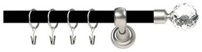Galerie duo - KULA CRISTAL /19 - negru lucios + crom mat (Alege marime: 140 cm)