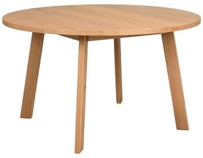 Masă de dining natural rotundă extensibilă cu aspect de lemn de stejar ø 130 cm Glenside – Rowico