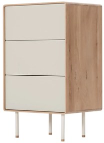 Comodă albă/în culoare naturală înaltă din lemn de stejar 60x100 cm Fina – Gazzda