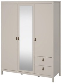 Șifonier grej cu oglindă 150x199x58 cm Madrid – Tvilum