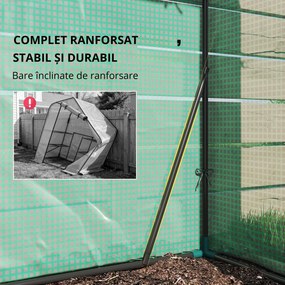 Outsunny Seră de Grădină 143 x 73 x 195 cm cu Rafturi cu 2 Etaje, Verde | Aosom Romania