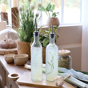 Sticla pentru ulei/otet, cu dop metalic, din sticla, H30cm - 480ml