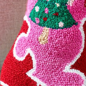 Pernă decorativă din material bouclé 48x35 cm cu model de Crăciun Santa's Howdy Christmas Boot – Catherine Lansfield