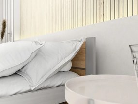 Pat IKAROS DOUBLE 90 x 200 cm, stejar artisan/gri Saltele: Cu saltele Coco Maxi 20 cm, Somiera pat: Cu lamele drepte