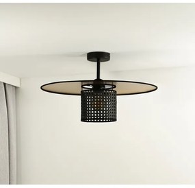 Lustră aplicată TOKYO Duolla RATTAN 1xE27/15W/230V d. 50 cm auriu/negru