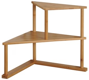 Kesper 58802 Raft de colț pentru bucătărie din bambus, 52 x 39 x 29,5 cm