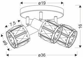 Spot DUBAI 3xE14/40W/230V d. 36 cm negru/auriu