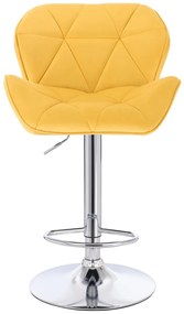 HR111W Scaun Galbenă Velur Bază Cromata