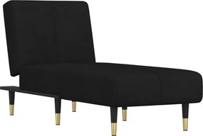vidaXL Șezlong, negru, catifea