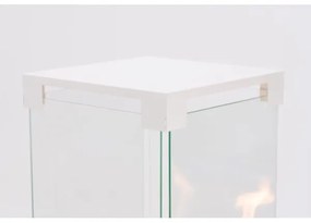 Șemineu de exterior pe gaz Planika Faro GAS 142x36 cm 8kW alb + capac de protecție