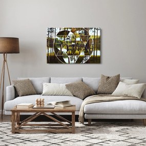 Tablou - Colaj geometric pe fundalul pădurilor nordice (90x60 cm)