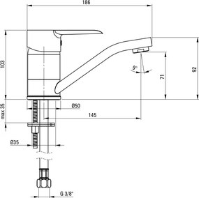 Corio Baterie pentru chiuvetă, cu pipă pivotantă Finisaj: Crom BFC_026M
