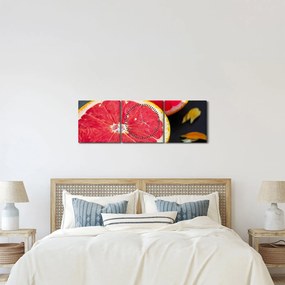 Tablou cu grapefruit tăiat (cu ceas) (90x30 cm)