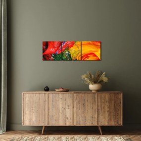 Tablou - Abstractizare albăstrire cu o perie (cu ceas) (90x30 cm)