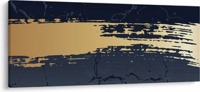 Tablou - Albastru și aur abstracție N⁰2 (120x50 cm)